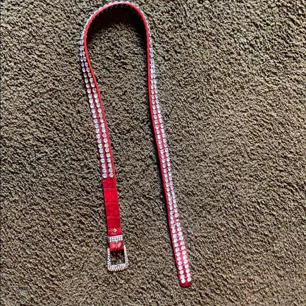 Red bejeweled belt